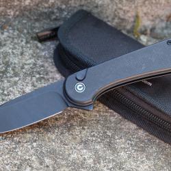 Couteau CIVIVI Elementum II Button Lock Black Lame Acier Nitro-V Black Manche G10 IKBS CIVC18062P1