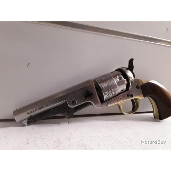 REVOLVER POUDRE NOIR PIETTA 1851 NAVY YANK SHERIFF 44 STEEL FRAME YANKEE ENGRAVED
