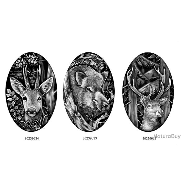 Calotte Blaser R8, R93, K95 en argent motif SANGLIER OU CHEVREUIL OU CERF