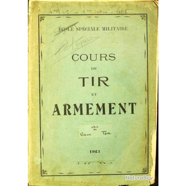 Cours de Tir et Armement 1923 WW1 - Munitions, cartouches, grenades, mortiers, obus, 37mm