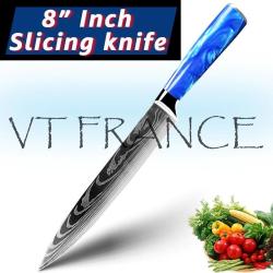 Couteau Japonais Pro Santoku Style Damas-Trancheur 32.5cm