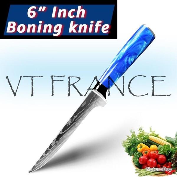 Couteau Japonais Pro Santoku Style Damas-Desosseur 27.5cm
