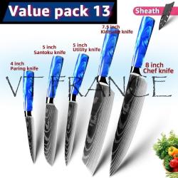 Couteau Japonais Pro Santoku Style Damas-PACK 13.