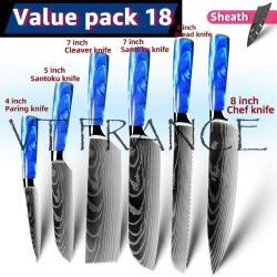 Couteau Japonais Pro Santoku Style Damas-PACK 18