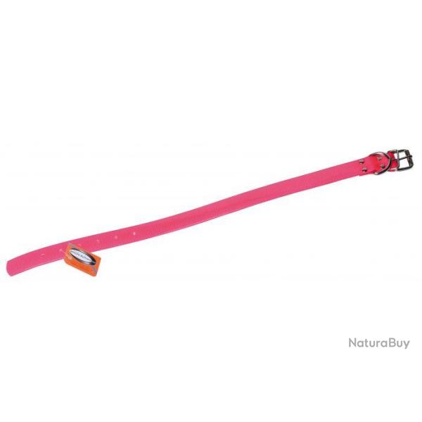 Collier Januel  Biothane Biogold Long 55 cm / Larg 25 mm Bleu - Rose