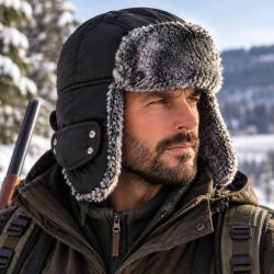 Chapeau de trappeur imperm&eacute;able Noir