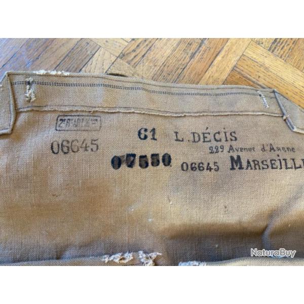 FRANCE WWI superbe  Musette cachou 1892 2eme Rgiment Artillerie de Montagne PERSONNALISE.  UNIQUE.