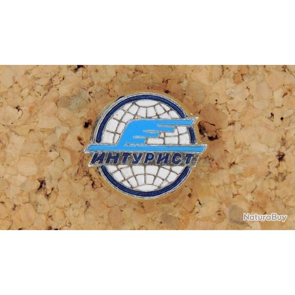 Insigne Tourisme-Aviation RUSSIE Agence INTOURIST mtal cloisonn peint Broche