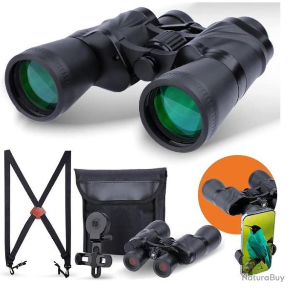 Jumelles10X50 Adultes Enfants avec Support de T�l�phone et Harnais