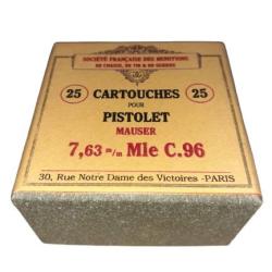 7,63 mm Mauser C96 (ou 30 Mauser en USA) : Reproduction boite cartouches (vide) SFM 10007363