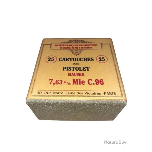 7,63 mm Mauser C96 (ou 30 Mauser en USA) : Reproduction boite cartouches (vide) SFM 10007363