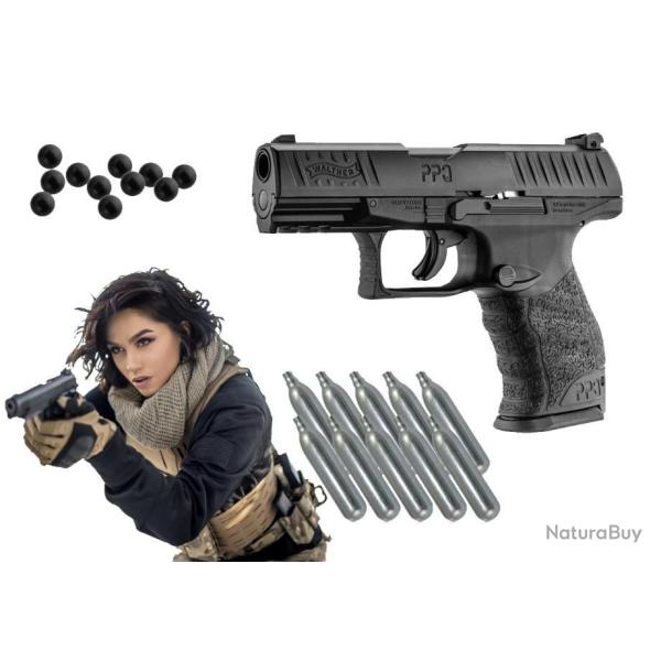Pack DEFENSE WALTHER PPQ M2 T4E CAL 0.43 CO2 BLACK WALTHER UMAREX