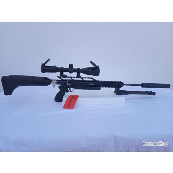 PACK-3 CARABINE M18 PCP SNOWPEAK + BIPIED + Lunette   Cal. 5,5 mm, 19,9 J.