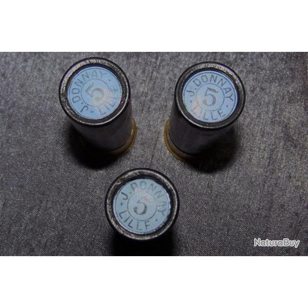 COLLECTOR CAL.12 UNE CARTOUCHE DE CHEZ "J.DONNAY" A LILLE- DOUILLE CARTON DE CHEZ GEVELOT 67MM N 5