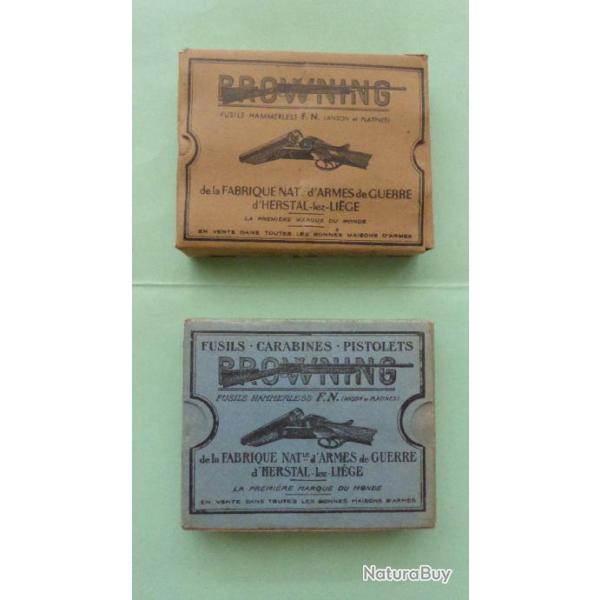 REF 33 - RARE LOT 2 TRES ANCIENNES BOTES CARTOUCHES CHASSE CAL 12 - Marque CF - chevrotines
