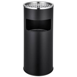 Cendrier ext&eacute;rieur design avec poubelle en acier inoxydable 30 litres noir 08_0000579