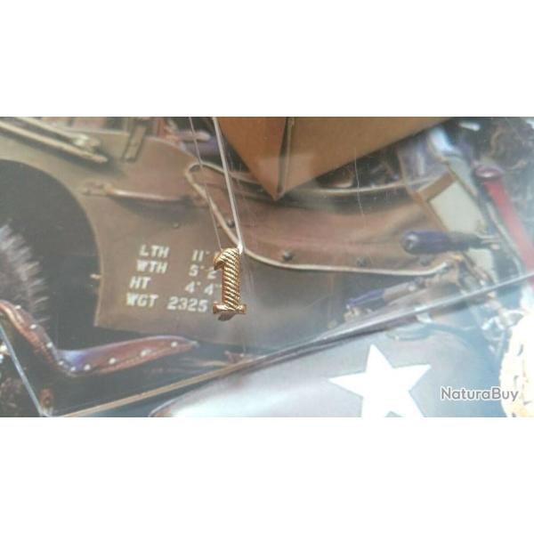 Chiffre n� 1 pour coiffure civile ou militaire ( H : 1 cm - L : 0.51 cm ) Fixation � lamelles