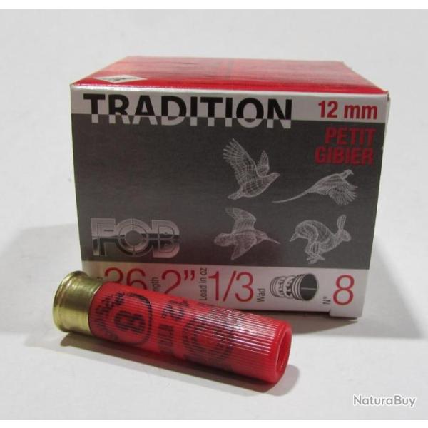 boite 25  cartouches FOB cal 12mm (36),  10 grammes, plb 8