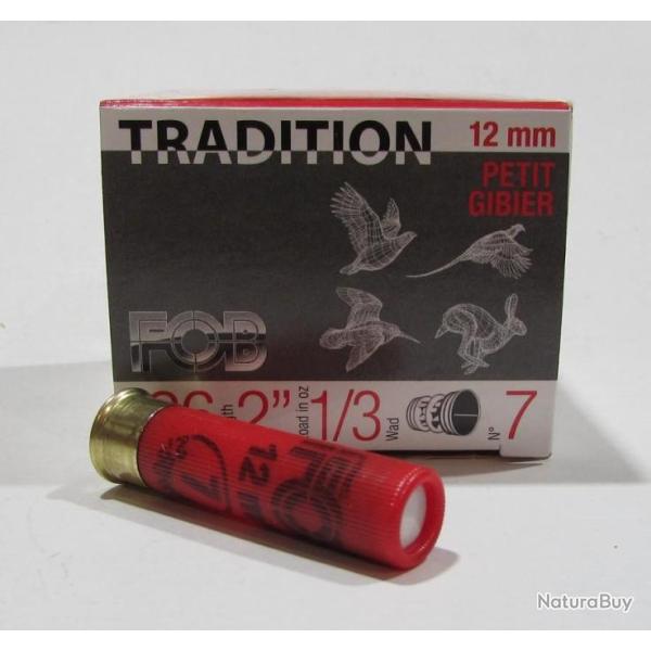 boite 25  cartouches FOB cal 12mm (36),  10 grammes, plb 7
