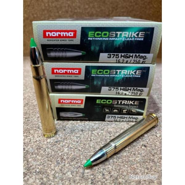Lot de 3 boites de munitions Norma ECOSTRIKE .375 Holland and Holland Magnum 16.2 g, M�me Lot !!!