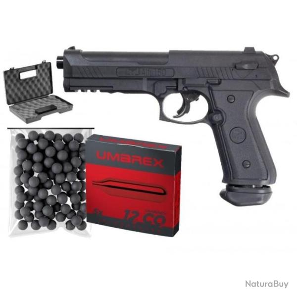 PACK PISTOLET ALFA LTL 1.50 CO2 + 5 Co� + 50 billes Caoutchouc + Mallette Umarex