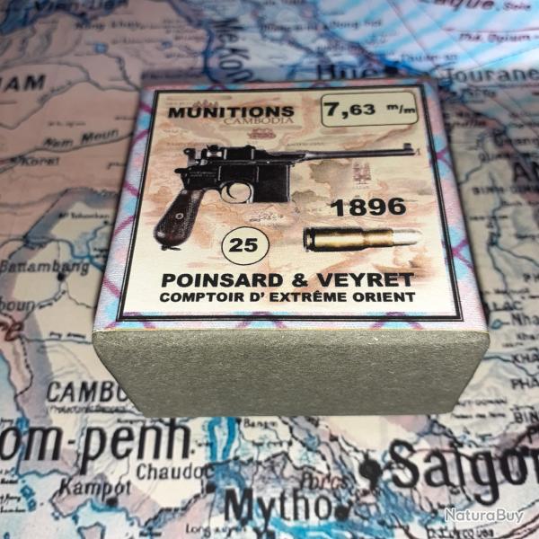 7,63 mm Mauser C96 (Poinsard & Veyret): Reproduction boite munitions (vide) PV 10015140