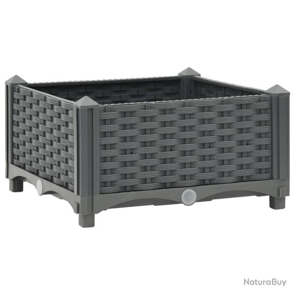Jardini�re lit sur�lev� plantes fleurs jardin 40 x 40 x 23 cm polypropyl�ne gris fonc� 02_0000925