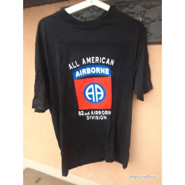 T-SHIRT NOIR "82 EME AIRBORNE "