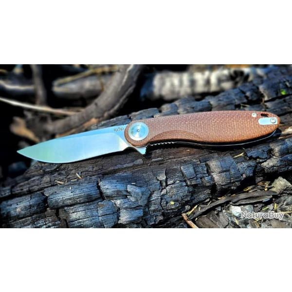 Couteau Beyond EDC Eurus Brown Manche Micarta Lame Acier 14C28N Linerlock Clip WSC2104BRN