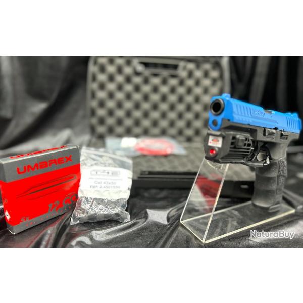 Pack "Laser" pr�t � tirer - Pistolet HK SFP9 T4E - (CO2 + Munitions) - Calibre 43 - (5 joules ) Umar