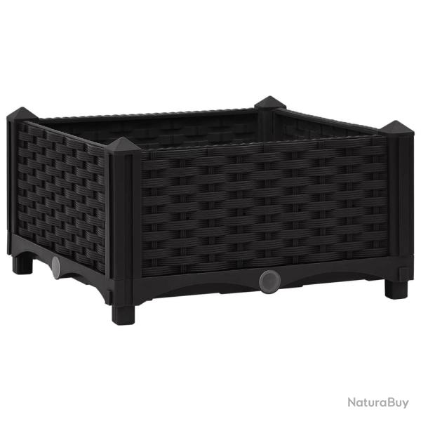 Jardini�re lit sur�lev� plantes fleurs jardin 40 x 40 cm polypropyl�ne noir 02_0000927