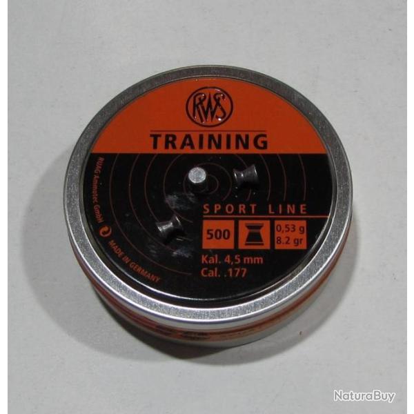 BOITE 500 PLOMBS CAL 4.5MM RWS Trainning 0.53 GRAMME