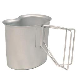 Quart US GI brillant avec anse en fil m&eacute;tallique 700 ml