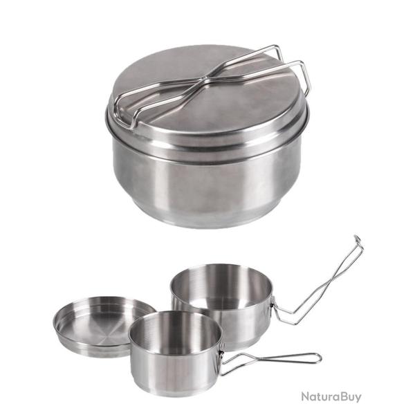 Gamelle tch�que 2 pi�ces en acier inoxydable