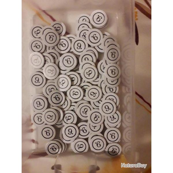 Lot de 100 rondelles de fermeture pour 14 mm num�rot�es '9'