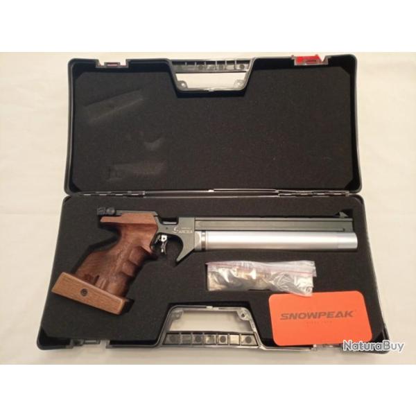 TIR OLYMPIQUE  ,PISTOLET SNOWPEAK  PCP  PP20  4,5 mm 7,5 Joules