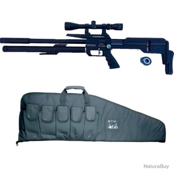 PACK-4 CARABINE M60 PCP SNOWPEAK  MULTISHOT + Lunette 3-9 x 40 MilDot Cal. 5,5 mm, 19,9 Joul.