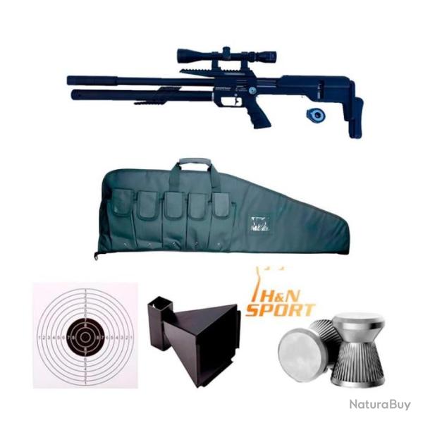 PACK-4BB CARABINE M60 PCP SNOWPEAK  MULTISHOT + Lunette 3-9 x 40 MilDot Cal. 5,5 mm, 19,9 Joul.