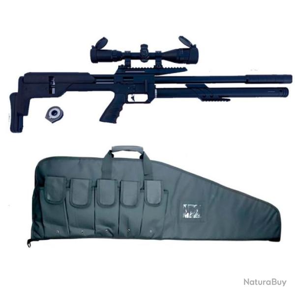 PACK-5 CARABINE M60 PCP SNOWPEAK  MULTISHOT + Lunette 4-16 X 40AO MilDot Cal. 5,5 mm, 19,9 J.