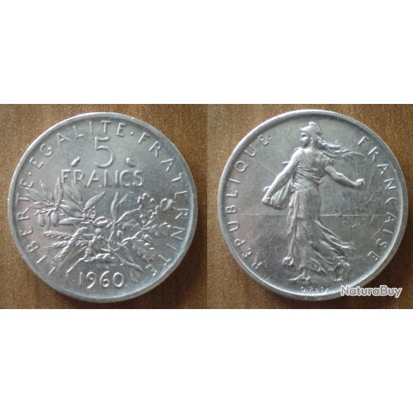 France 5 Francs 1960 Semeuse Franc Argent Frcs Frs Frc Piece