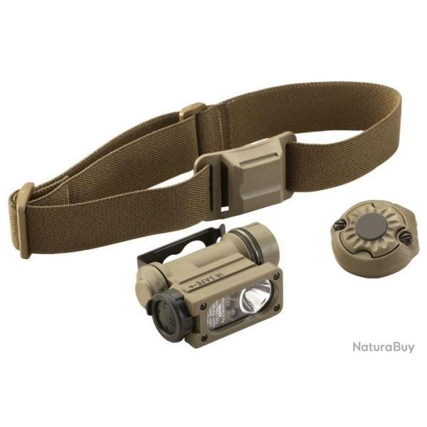 Lampe Streamlight Sidewinder Compact II + Clip de Casque + Strap + Pile CR123 - Blister - Coyote