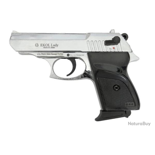 PISTOLET A BLANC EKOL LADY CHROME CAL. 9MM PAK