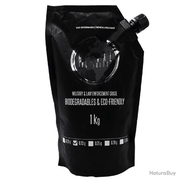 Sac 1 Kg Billes Airsoft Bio Blanches 0.23 g 6 mm Blanches Bioval - 804034