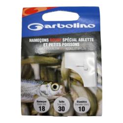 Hame&ccedil;ons Garbolino Rouge Sp&eacute;cial Ablette et Petits Poissons 18 / D 0.10mm