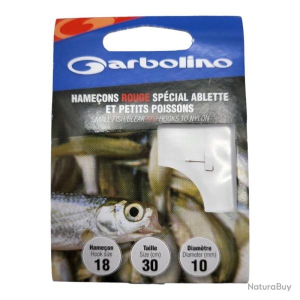Hameons Garbolino Rouge Spcial Ablette et Petits Poissons 18 / D 0.10mm