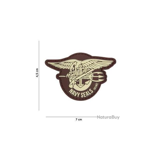 Patch 3D PVC Navy seals marron