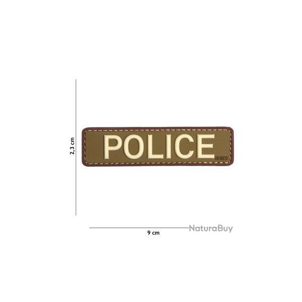 PATCH 3D PVC POLICE vert/marron