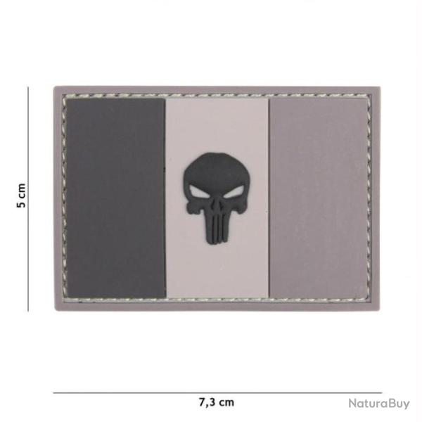 PATCH 3D PVC PUNISHER DRAPEAU FRANCE gris