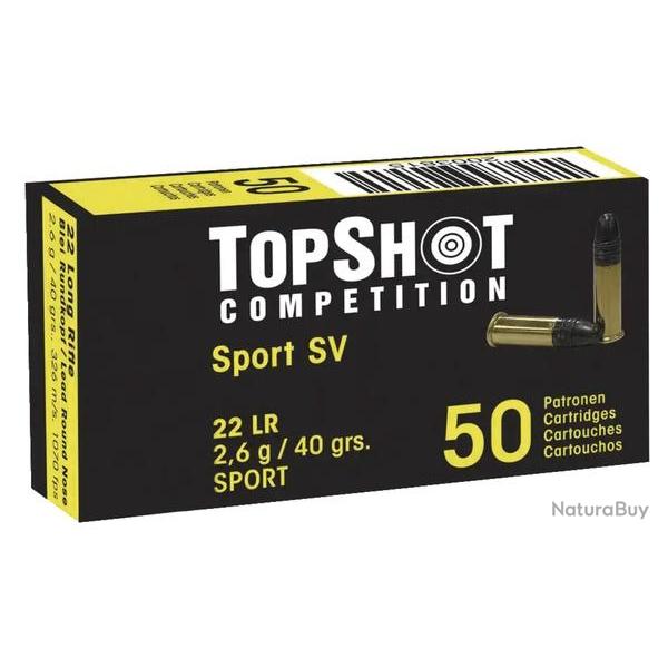 Cartouches Top Shot calibre 22 lr 40 grs 2.59 g
