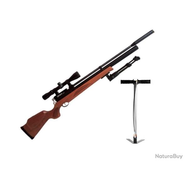 PACK-4 ONIX ARKO + BIPIED INSTALL�E AIRGUN MULTISHOT CAL.4,5 mm 19,9 j. + Pompe + Lunette 3-9 x 40